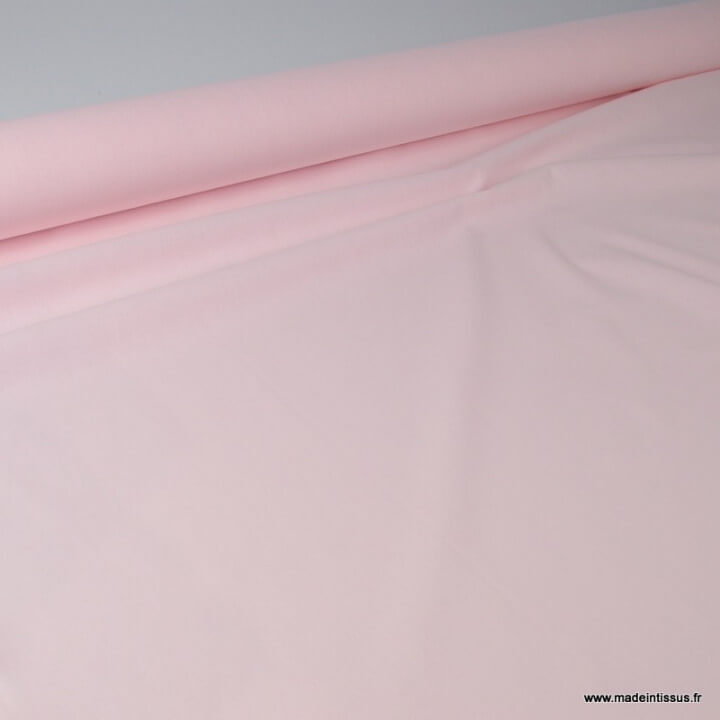 Tissu Coton uni Rose pâle - Par 10 cm
