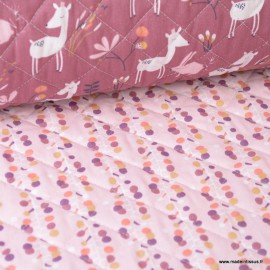 Tissu Matelasse Reversible Faola Bulodi Rose Et Prune Au Metre