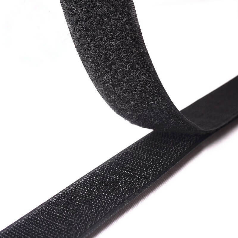 Velcro à coudre 25 mm Noir champignon - Au mètre