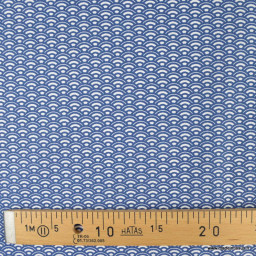 Tissu coton Saijo motif Wifi Navy et blanc - oeko tex