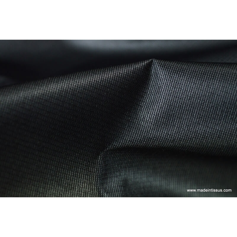 Tissu isolant thermique et occultant coloris gris envers noir.