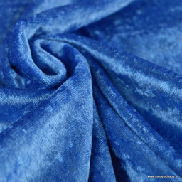 Tissu panne de velours coloris Bleu Royal