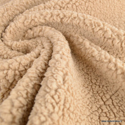 Tissu Fausse Fourrure maille SHERPA OURSON, exclusivité made in tissus - oeko tex