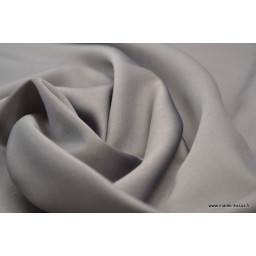 Tissu satin microfibre fluide uni gris x50cm