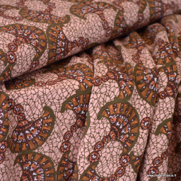 Tissu Viscose motif Bali coloris Nude