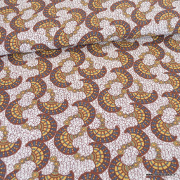Tissu Viscose motif Bali coloris Blanc cassé
