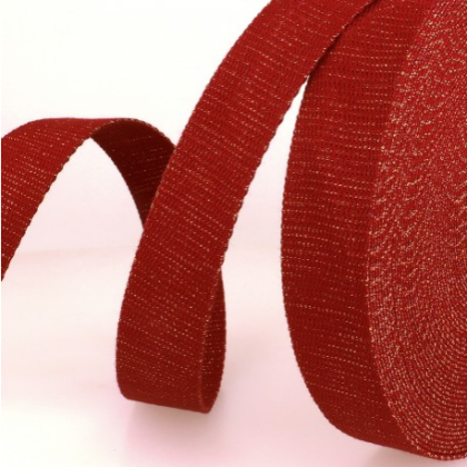 Sangle Lurex Rouge Hermès et or 30mm pour sac