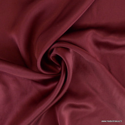 Tissu Satin de Soie - Bordeaux