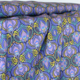 Tissu Viscose lurex motif graphique violet