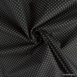 Tissu coton Enduit motifs Pois fond Noir -  Oeko tex