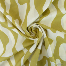 Voile de coton graphique jaune clair