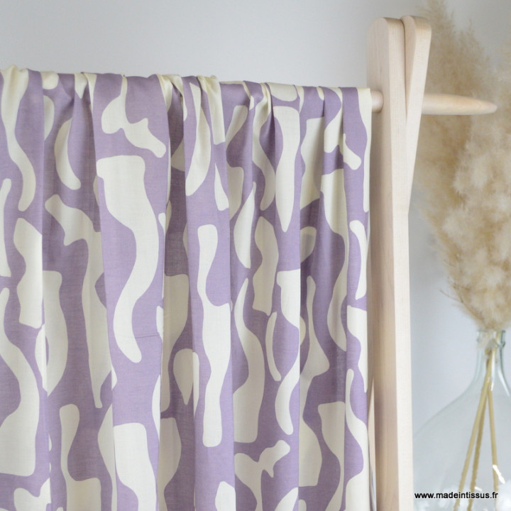 Voile de coton graphique Mauve