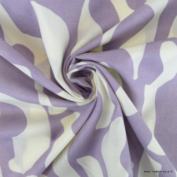 Voile de coton graphique Mauve