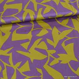 Tissu Satin de coton graphique Purple