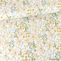 Double gaze de coton Hypolite motif fleurs pastels - oeko tex - Poppy