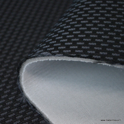 Tissu pour siège auto damier rectangulaire noir et gris