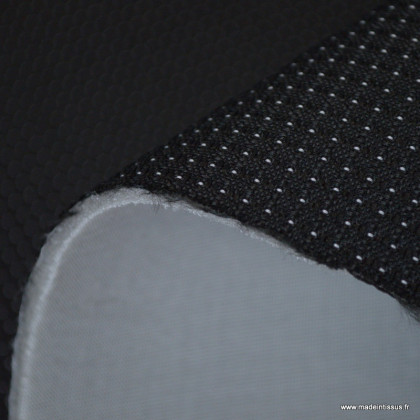 Tissu pour siège auto dessin pointillé noir et blanc