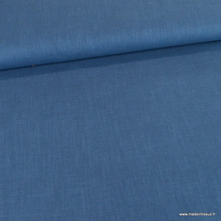 Tissu Lin coloris Bleu Denim