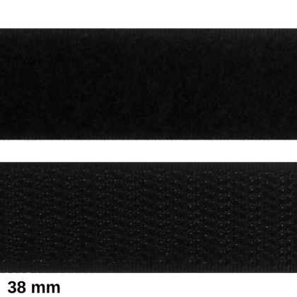 Velcro auto-agrippant 38 mm male + femelle NOIR