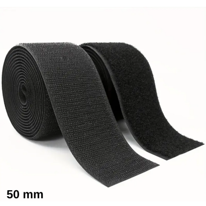 Velcro auto-agrippant 50 mm male + femelle Noir
