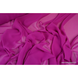 Tissu Mousseline fluide polyester fuchsia x50cm