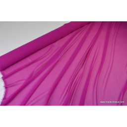 Tissu Mousseline fluide polyester fuchsia x50cm