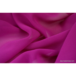 Tissu Mousseline fluide polyester fuchsia x50cm