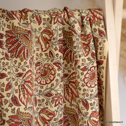 Tissu Indien Block Print Nila - kalamkari