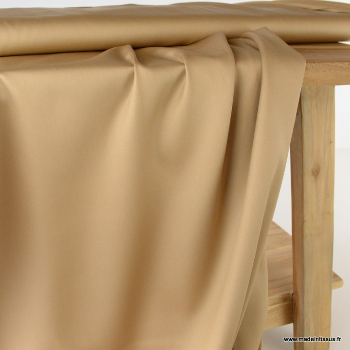 Tissu Satin de coton - camel