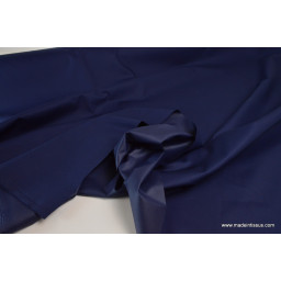 Tissu gabardine imperméable polyester coton marine