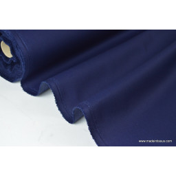 Tissu gabardine imperméable polyester coton marine