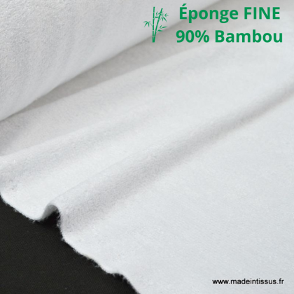 Tissu Eponge de bambou double face blanc - oeko tex