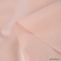 Tissu coton Enduit uni Rose skin - Oeko tex