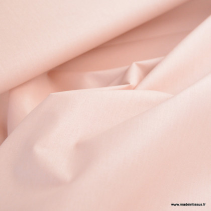 Tissu coton Enduit uni Rose skin - Oeko tex