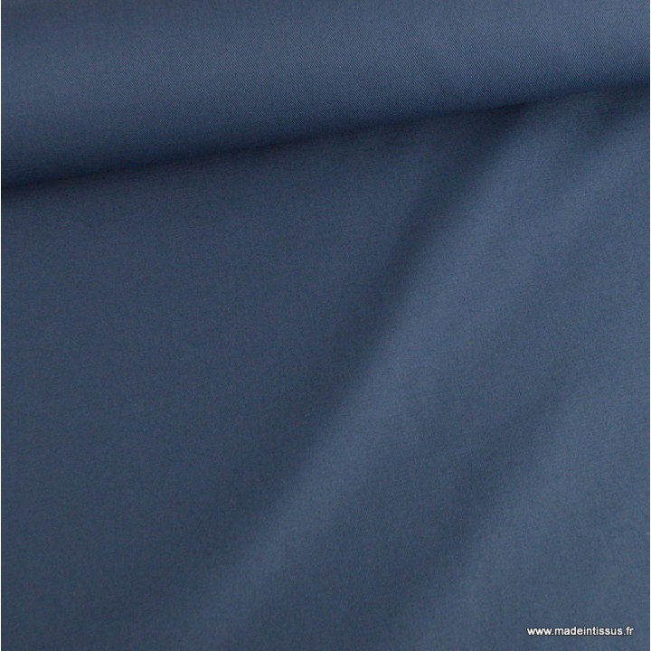 Tissu sergé coton mi-lourd bleu indigo - 260gr/m²