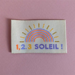 Lot de 6 étiquettes tissées - 1, 2, 3 Soleil