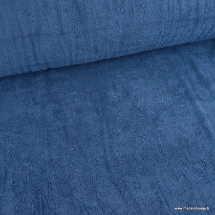 Tissu Eponge Balneo 100% coton Bleu horizon- oeko tex
