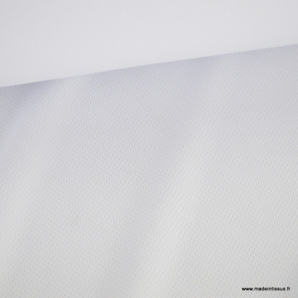 Tissu maille micro ajouré pour t-shirt de sport - Blanc