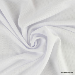 Tissu maille micro ajouré pour t-shirt de sport - Blanc