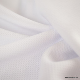 Tissu maille micro ajouré pour t-shirt de sport - Blanc