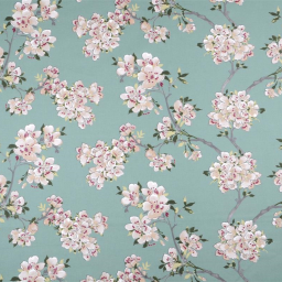 Tissu coton enduit Prunus motif fleurs de cerisier