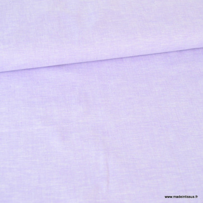 Tissu chambray Lin Coton coloris Parme
