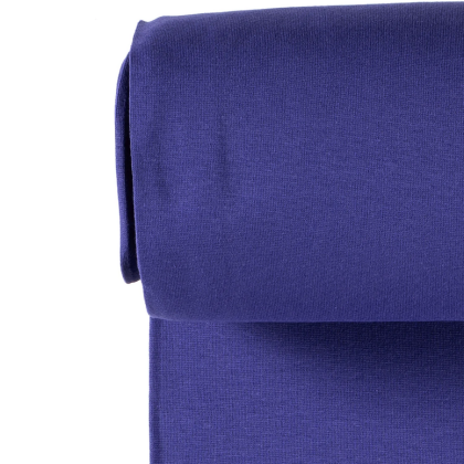 Tissu jersey Bord-côte Tubulaire Bleu Cobalt