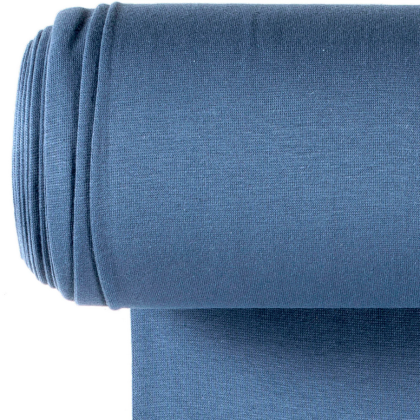 Tissu jersey Bord-côte Tubulaire Bleu Indigo