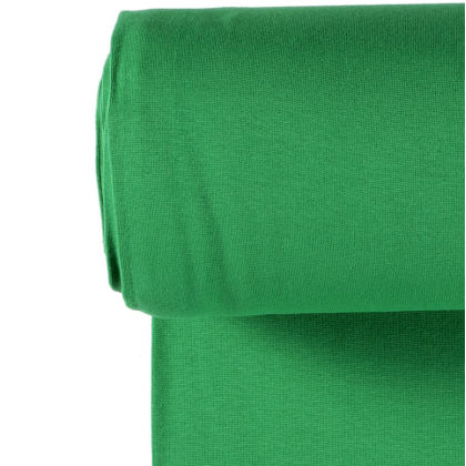 Tissu jersey Bord-côte Tubulaire Vert Herbe
