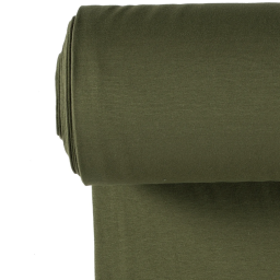 Tissu jersey Bord-côte Tubulaire Vert Kaki