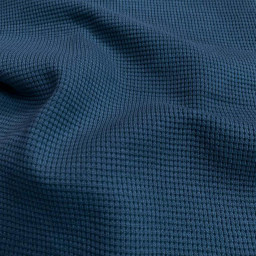 Tissu jersey nid d'abeille bleu indigo - oeko tex