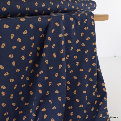 Tissu jersey motif glands fond bleu marine - oeko tex