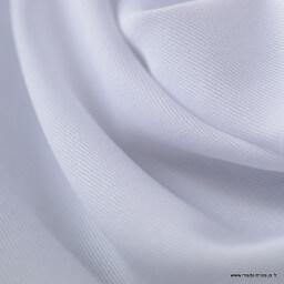 Tissu gabardine sergé polyester coton coloris blanc