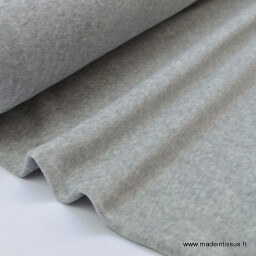 Tissu velours raser pyjamas nicky gris chiné x50cm